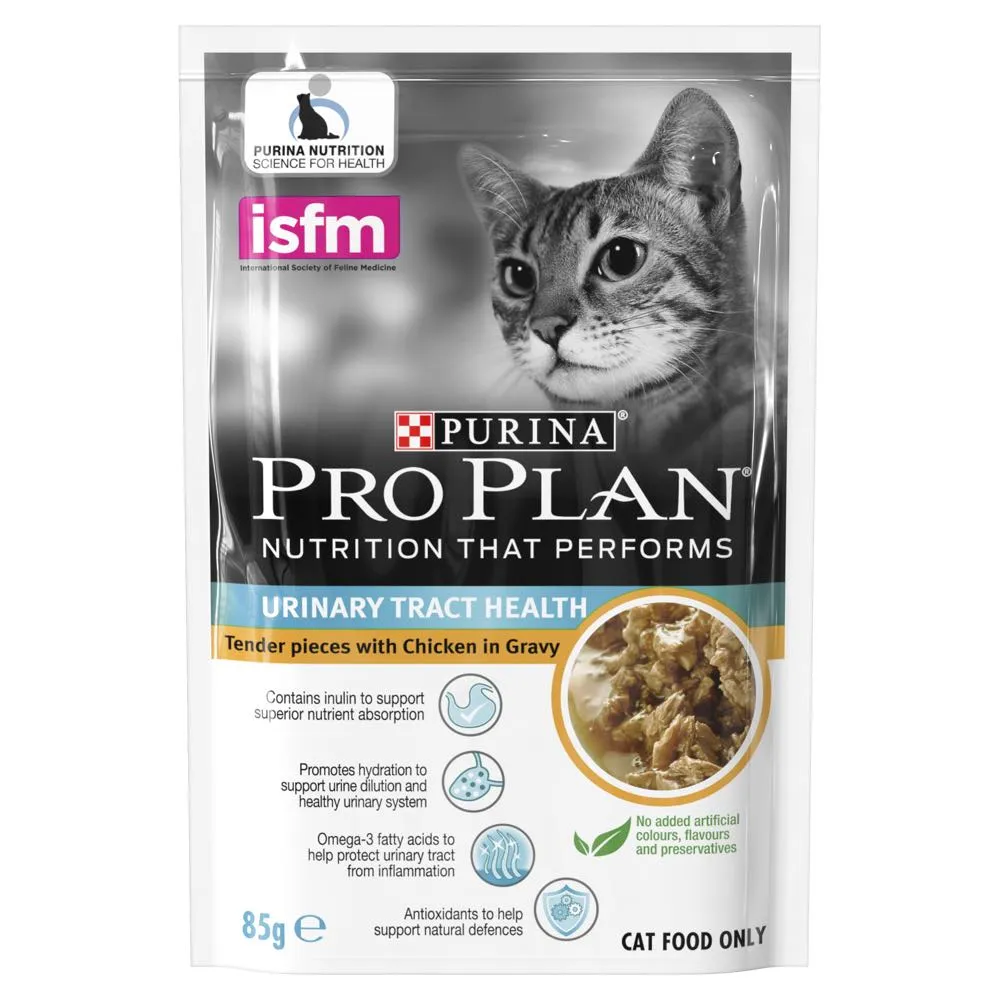 Pro Plan Urinary Tract Health Chicken In Gravy Adult Pouch Cat Food 85gx12 (1 box)