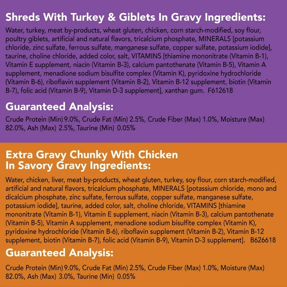 Purina  Turchicken Gravy Wet Cat Food, Soft Variety Pack, 5.5 Oz Cans (40 Pack)