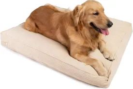 Sherry Kline Rectangle Double Sided & Reversible Velvet Bed for Small Dogs & Cats, & Medium Or Large Dogs, with Removable & Washable Cover Filled with White Polyester Fiber Natural 54 X 42 X 5