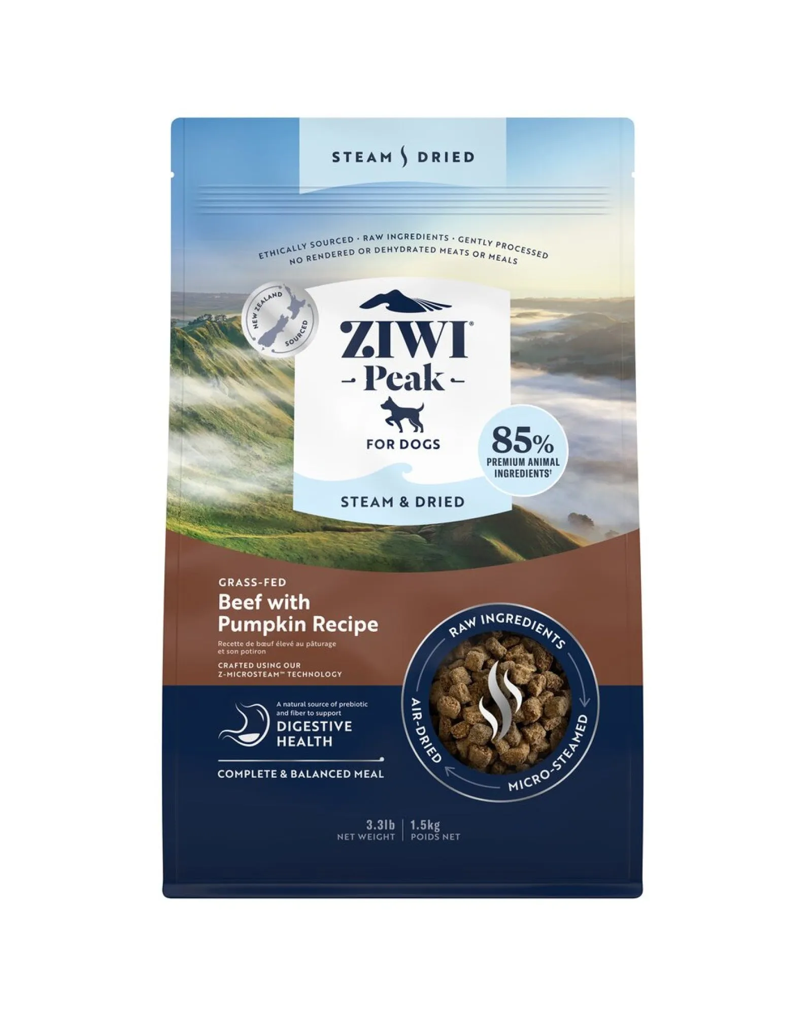 Steam & Dried Beef with Pumpkin Recipe Dog Food