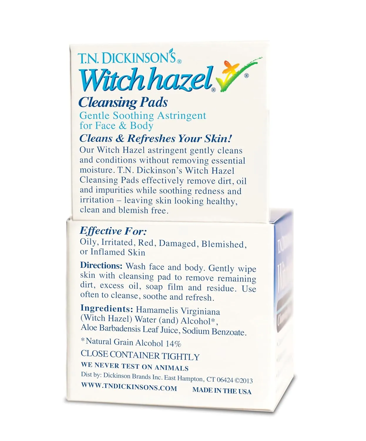 T.N. Dickinson's Witch Hazel Cleansing Pads, 60 Count