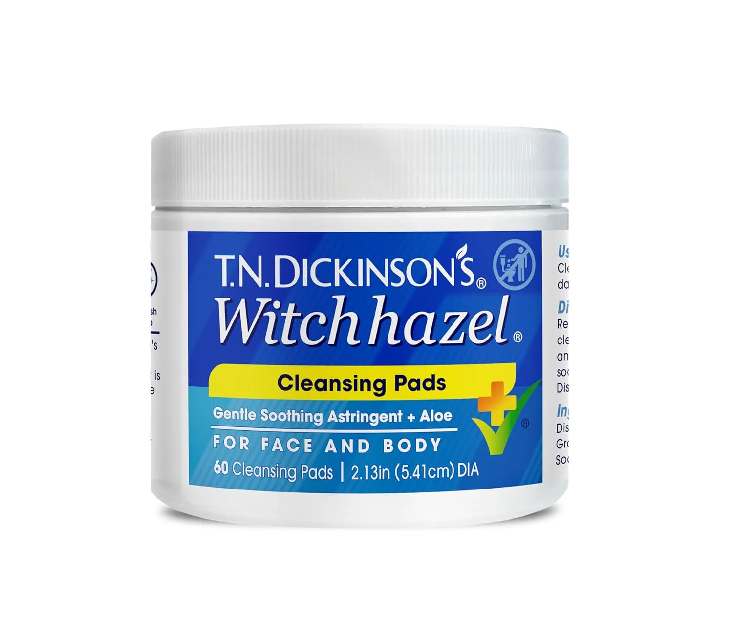T.N. Dickinson's Witch Hazel Cleansing Pads, 60 Count