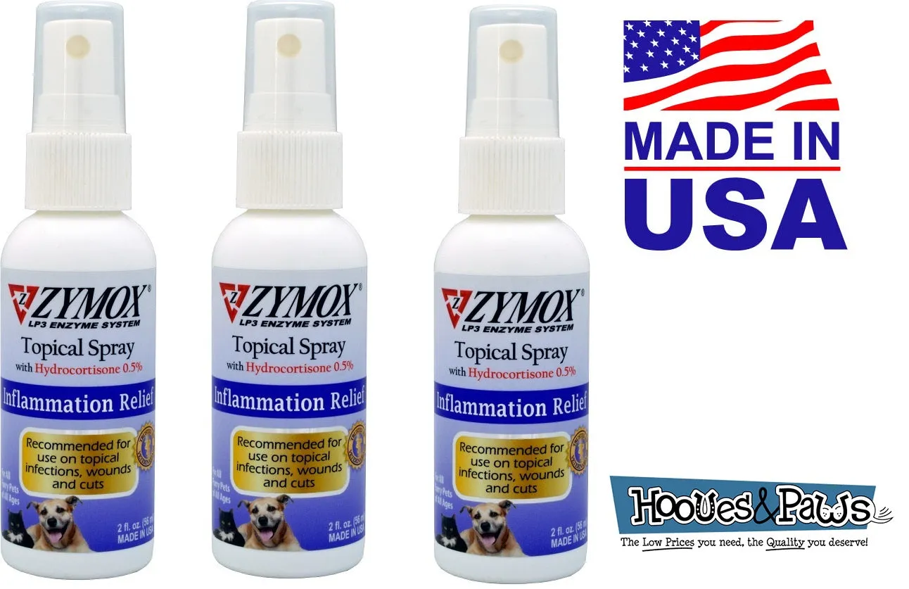Zymox Topical Spray Pet Dog For Hot Spots and Skin Infections Relief 2 oz