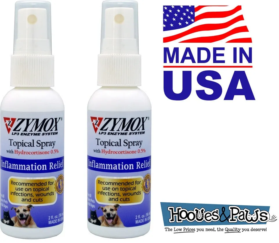 Zymox Topical Spray Pet Dog For Hot Spots and Skin Infections Relief 2 oz