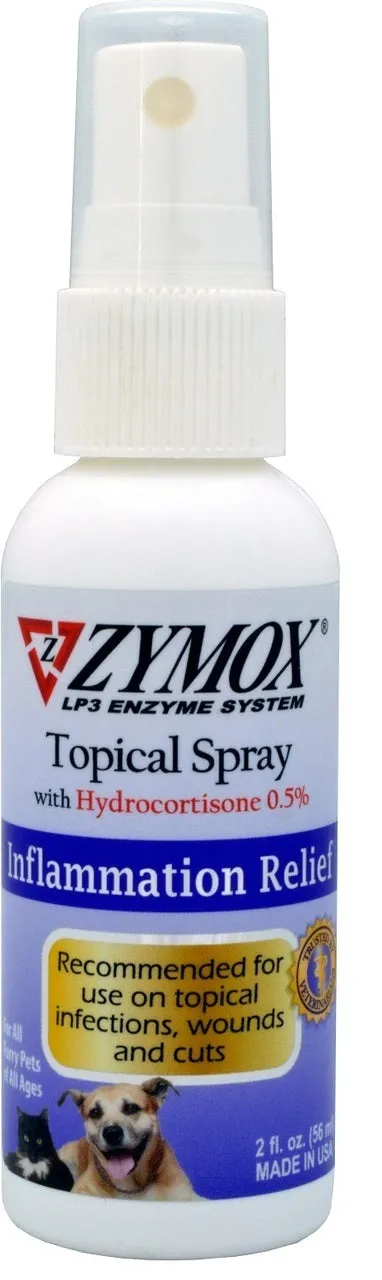 Zymox Topical Spray Pet Dog For Hot Spots and Skin Infections Relief 2 oz