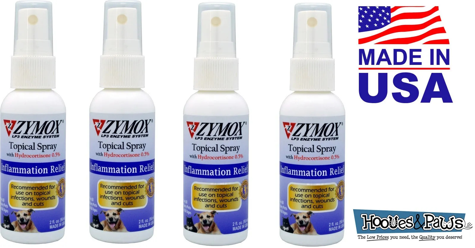 Zymox Topical Spray Pet Dog For Hot Spots and Skin Infections Relief 2 oz